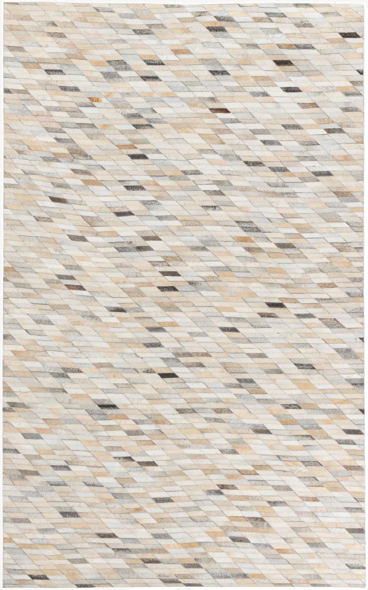  4' 10 x 7' 8 Cowhide Leather Rug