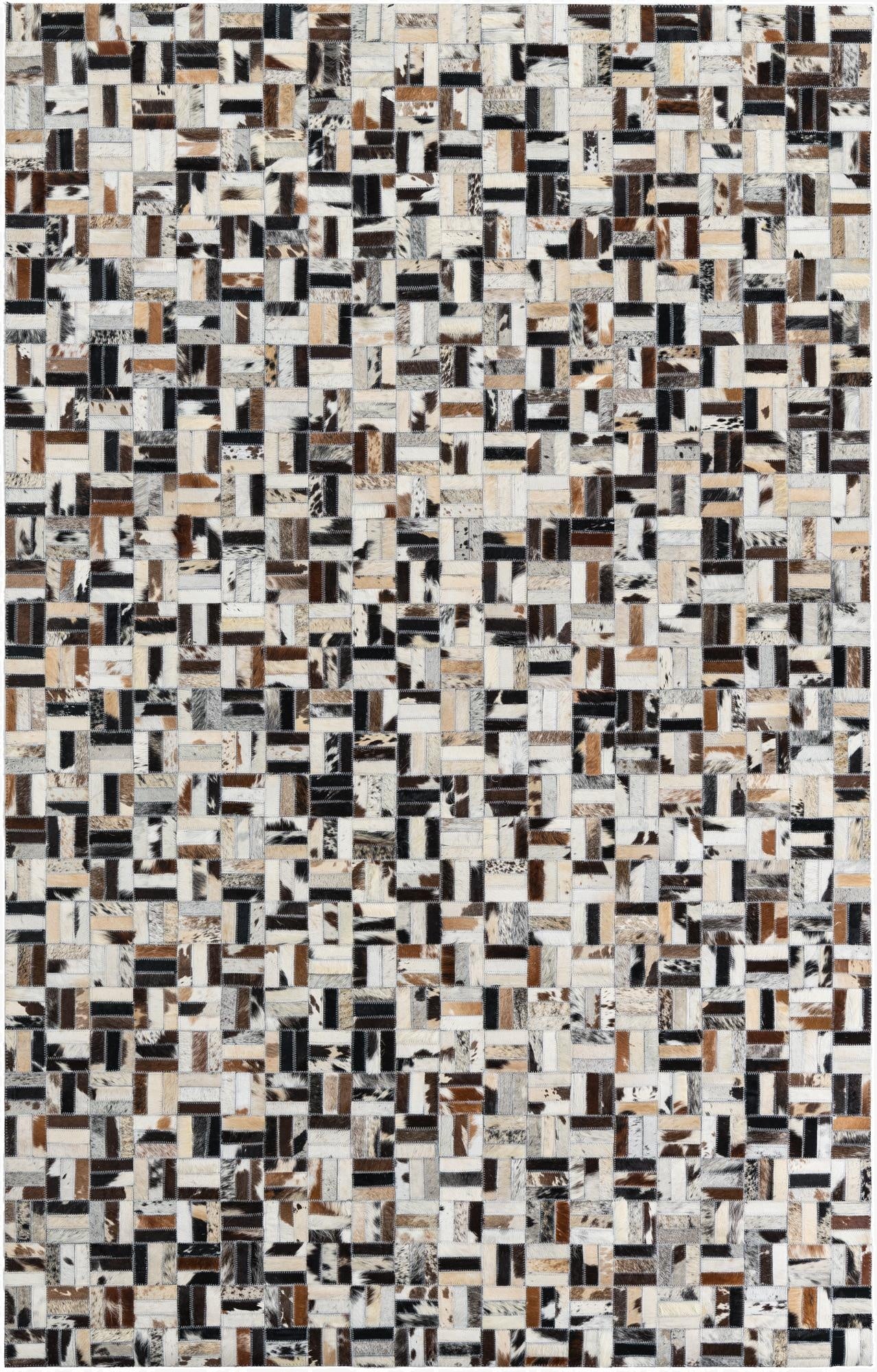  5' x 7' 10 Cowhide Leather Rug
