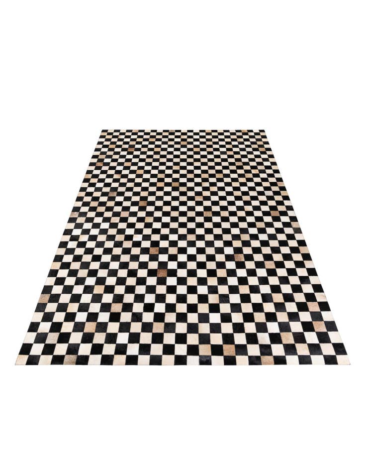 Detail image of  6' 8 x 9' 9 Cowhide Stocks Rug