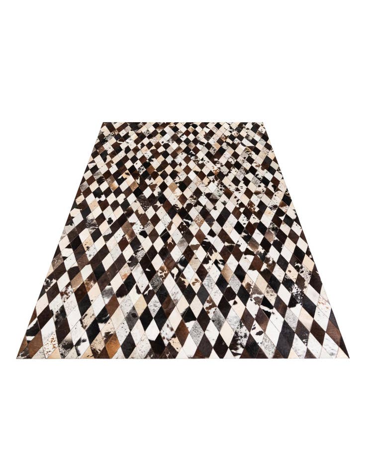Detail image of  6' 7 x 9' 11 Cowhide Stocks Rug