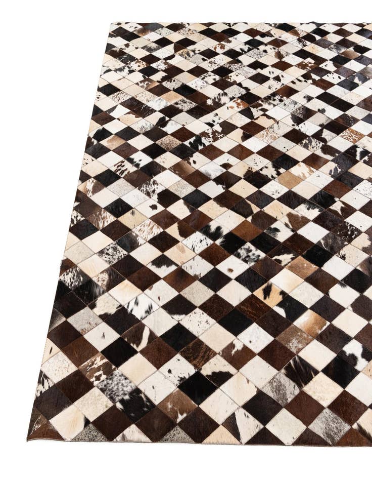 Detail image of  6' 7 x 9' 11 Cowhide Stocks Rug