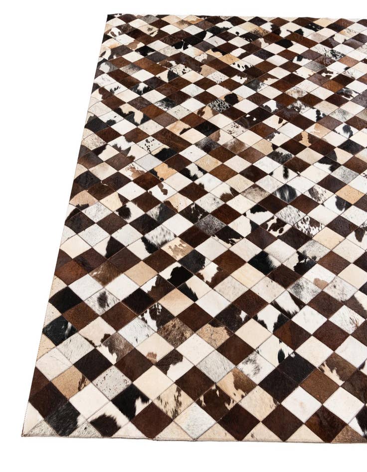 Detail image of  6' 7 x 9' 10 Cowhide Stocks Rug