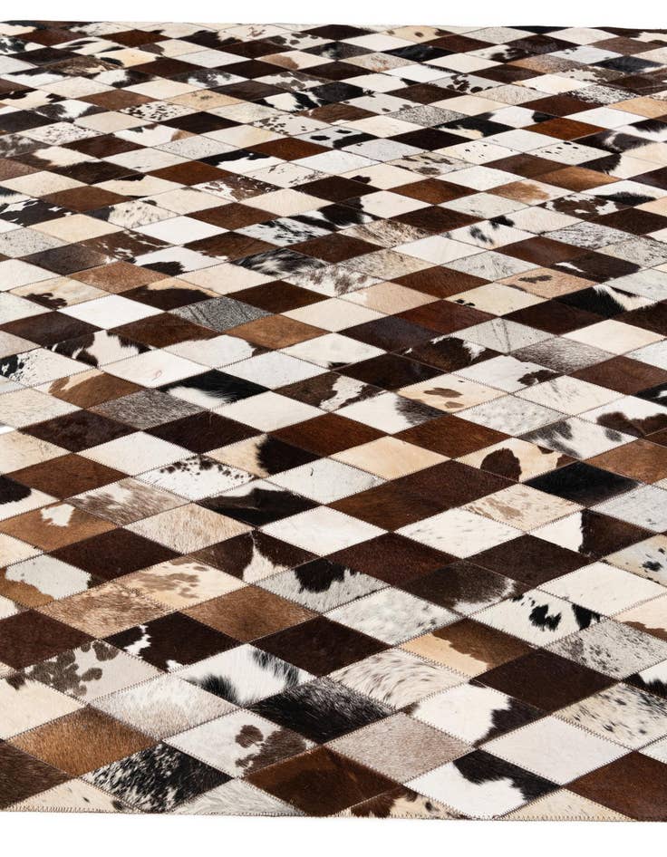 Detail image of  6' 7 x 9' 11 Cowhide Stocks Rug