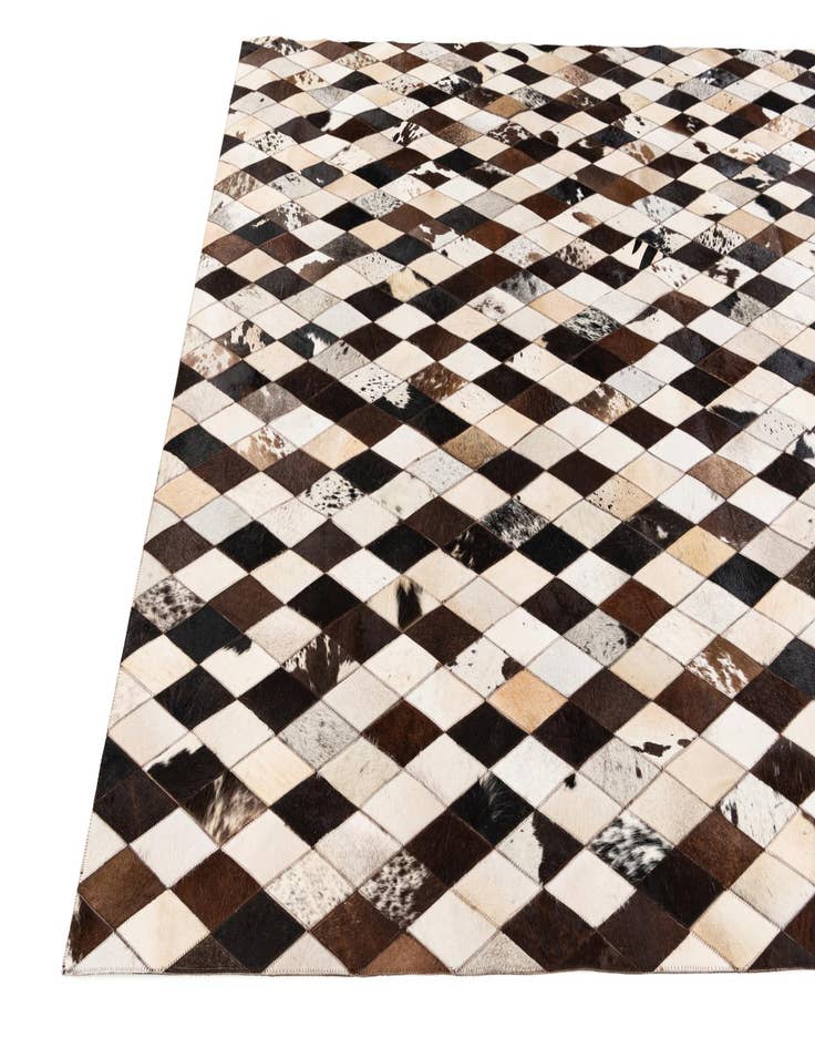 Detail image of  6' 7 x 9' 10 Cowhide Stocks Rug
