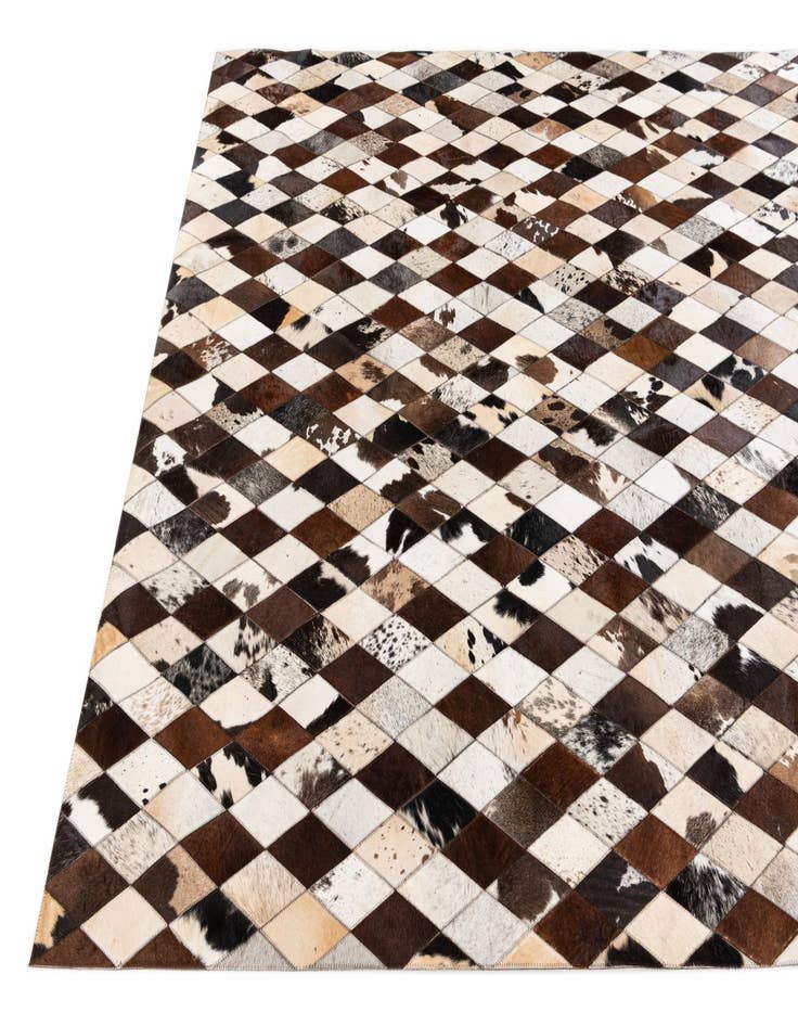 Detail image of  6' 7 x 9' 11 Cowhide Stocks Rug