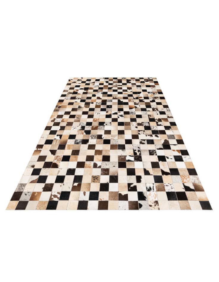 Detail image of  5' 2 x 7' 11 Cowhide Stocks Rug