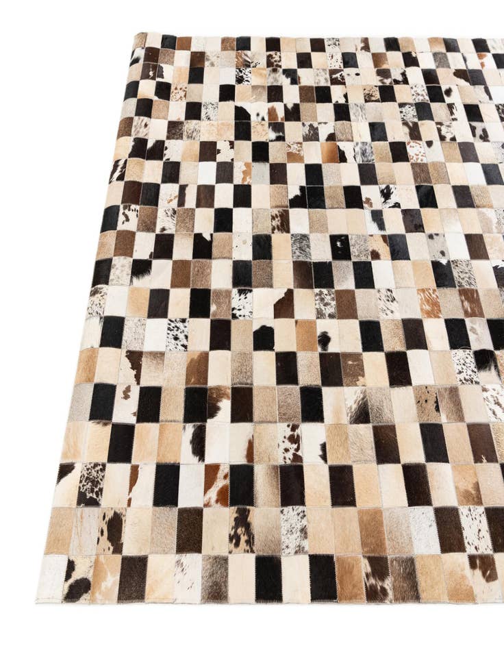Detail image of  5' 2 x 7' 11 Cowhide Stocks Rug