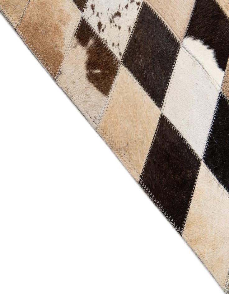 Detail image of  5' 2 x 7' 11 Cowhide Stocks Rug