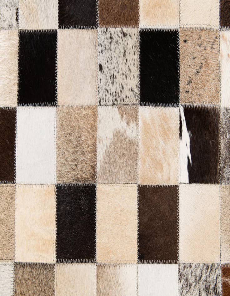 Detail image of  5' 2 x 7' 11 Cowhide Stocks Rug