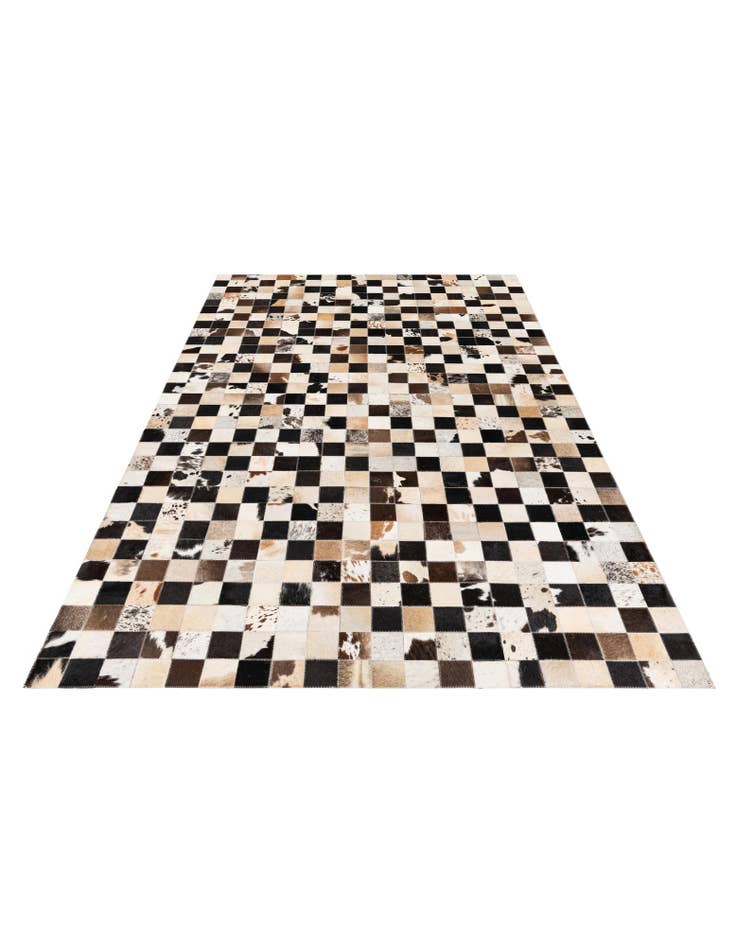 Detail image of  5' 2 x 8' Cowhide Stocks Rug