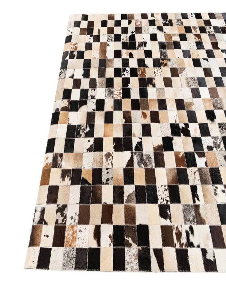 Detail image of  5' 2 x 8' Cowhide Stocks Rug