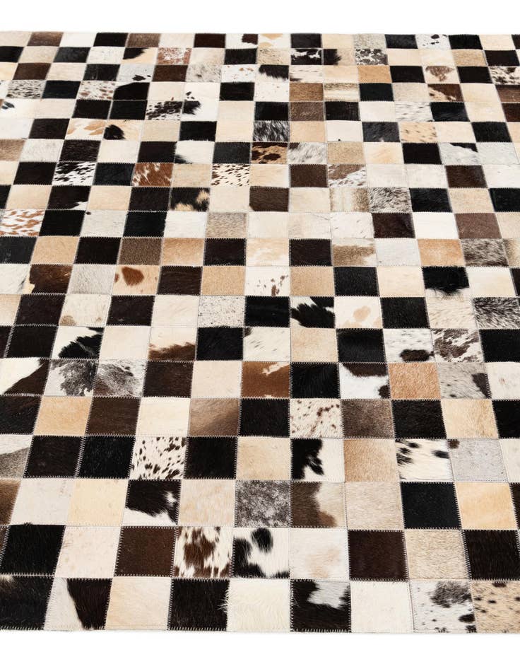 Detail image of  5' 2 x 8' Cowhide Stocks Rug