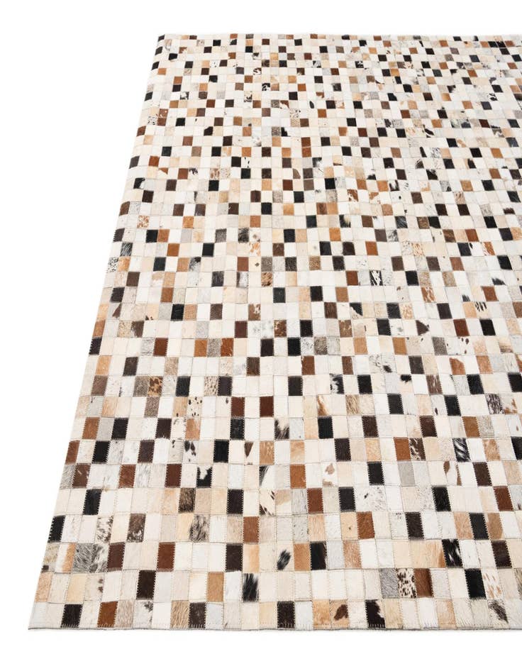 Detail image of  5' 1 x 7' 10 Cowhide Stocks Rug