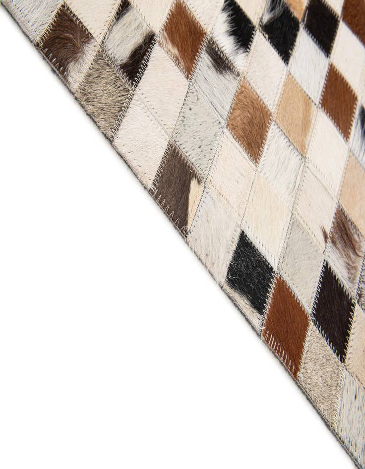 Detail image of  5' 1 x 7' 10 Cowhide Stocks Rug
