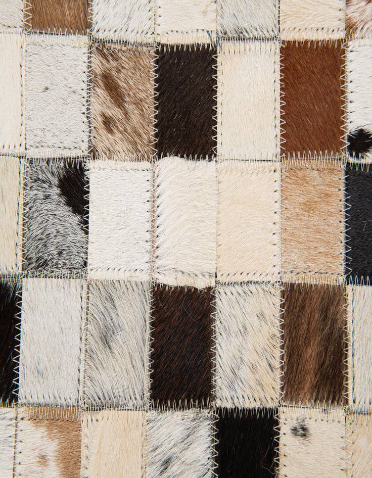 Detail image of  5' 1 x 7' 10 Cowhide Stocks Rug