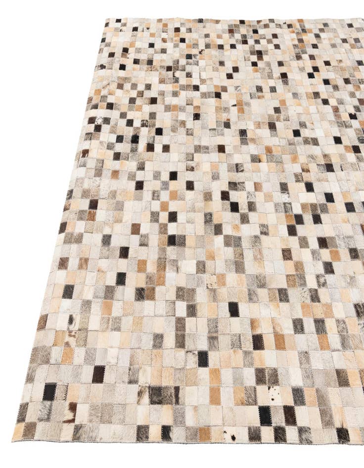 Detail image of  5' 2 x 7' 6 Cowhide Stocks Rug