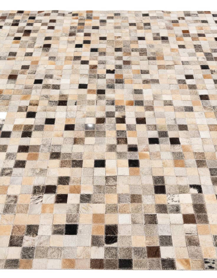 Detail image of  5' 2 x 7' 6 Cowhide Stocks Rug