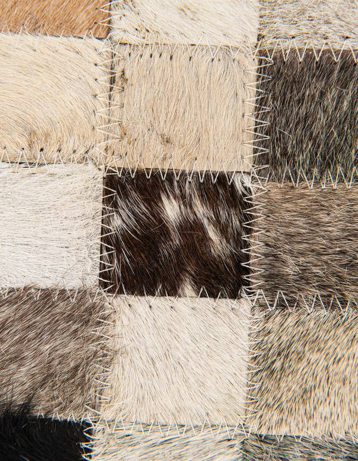 Detail image of  5' 2 x 7' 6 Cowhide Stocks Rug