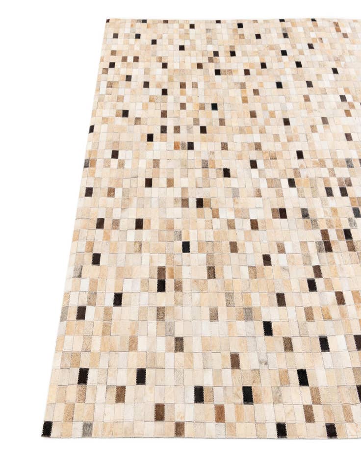 Detail image of  5' 3 x 7' 6 Cowhide Stocks Rug