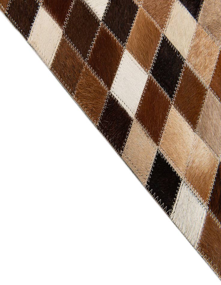 Detail image of  5' 9 x 8' 1 Cowhide Stocks Rug