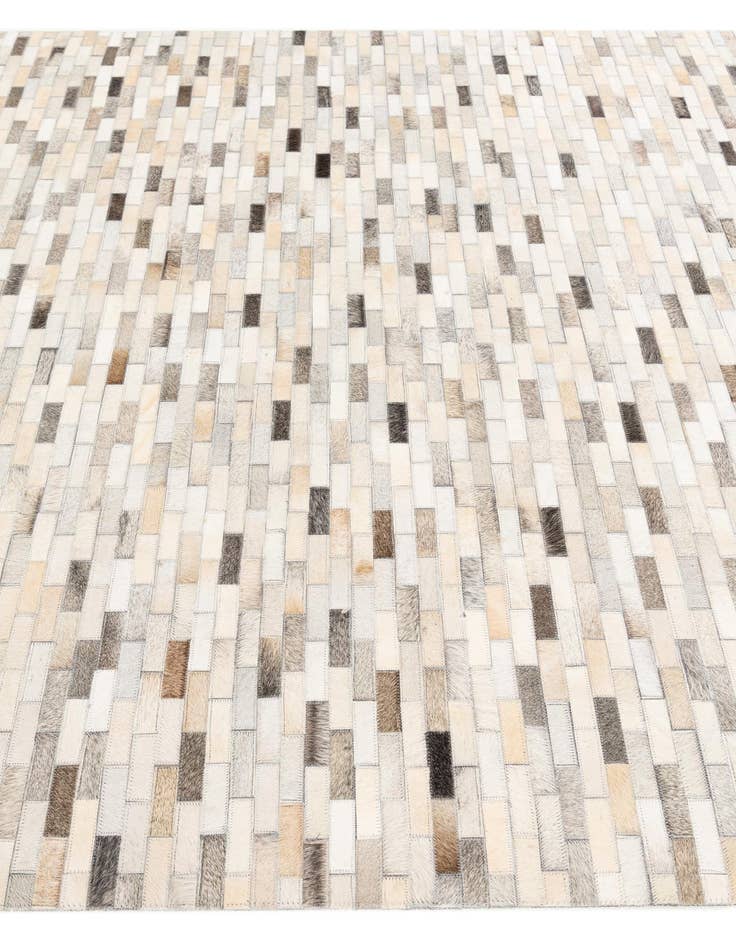 Detail image of  5' 8 x 7' 10 Cowhide Stocks Rug