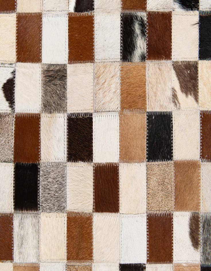 Detail image of  5' 1 x 7' 9 Cowhide Stocks Rug