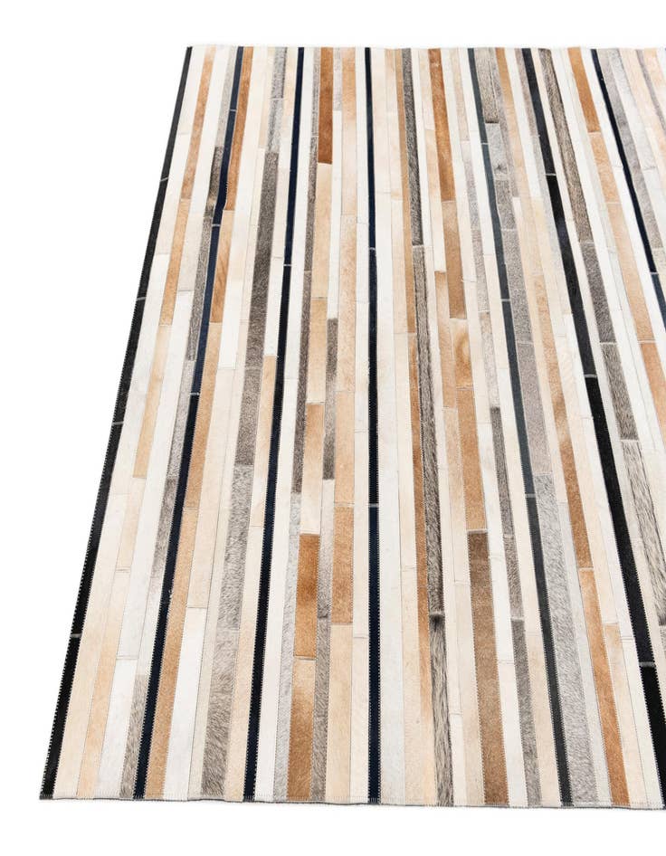 Detail image of  5' x 8' Cowhide Stocks Rug