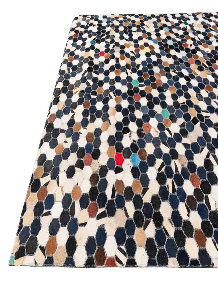 Detail image of  5' 1 x 8' Cowhide Stocks Rug