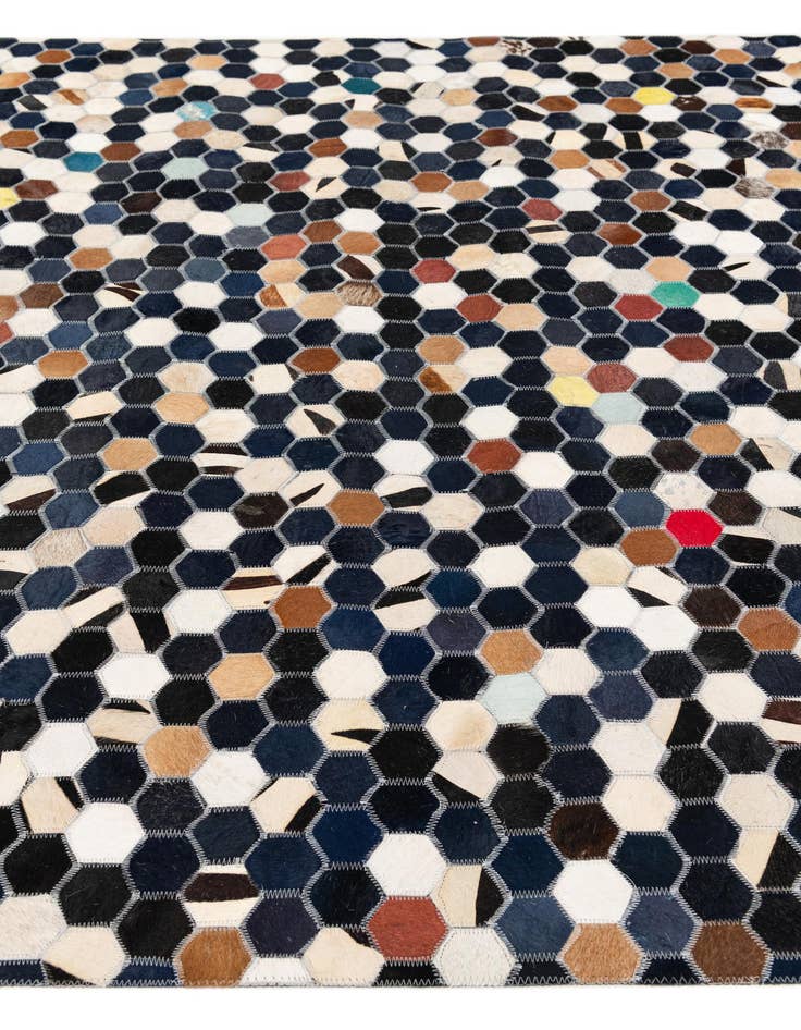 Detail image of  5' 1 x 8' Cowhide Stocks Rug