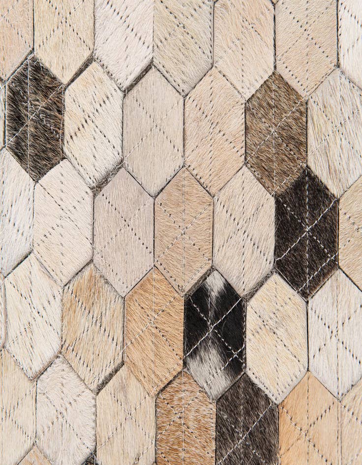 Detail image of  5' 4 x 7' 7 Cowhide Stocks Rug