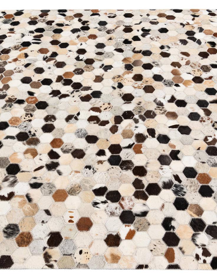 Detail image of  5' 11 x 8' Cowhide Stocks Rug