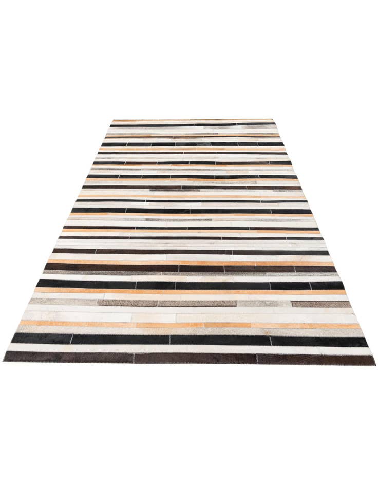 Detail image of  5' 1 x 7' 11 Cowhide Stocks Rug