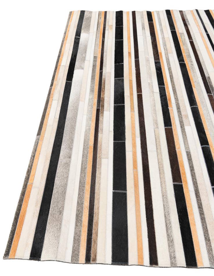 Detail image of  5' 1 x 7' 11 Cowhide Stocks Rug