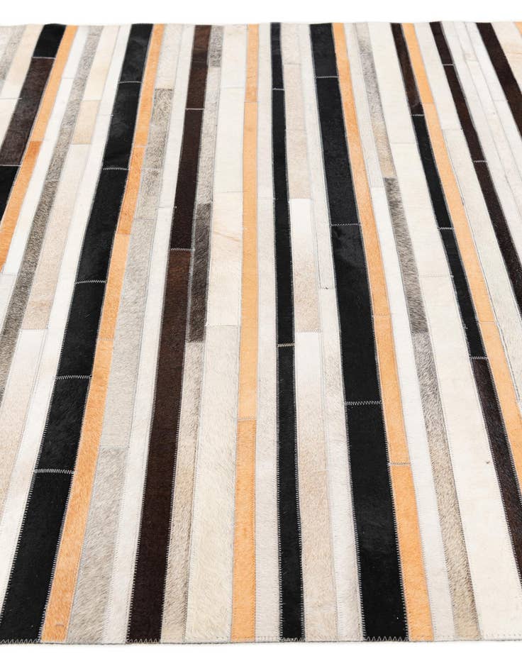 Detail image of  5' 1 x 7' 11 Cowhide Stocks Rug