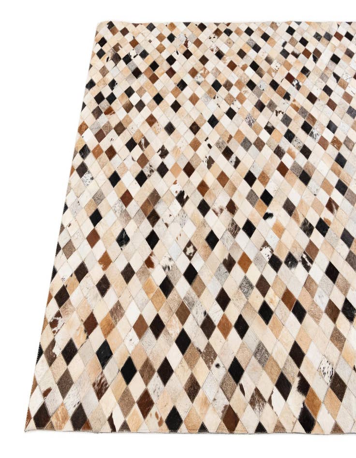 Detail image of  5' 1 x 7' 11 Cowhide Stocks Rug