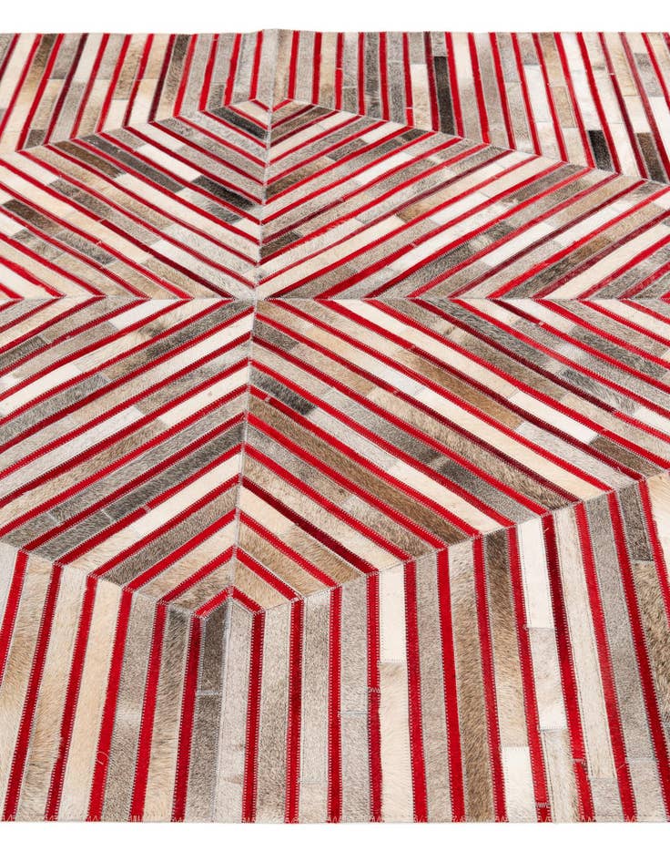 Detail image of  5' 1 x 7' 11 Cowhide Stocks Rug