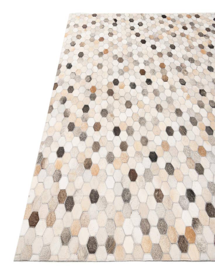 Detail image of  4' 11 x 7' 8 Cowhide Stocks Rug