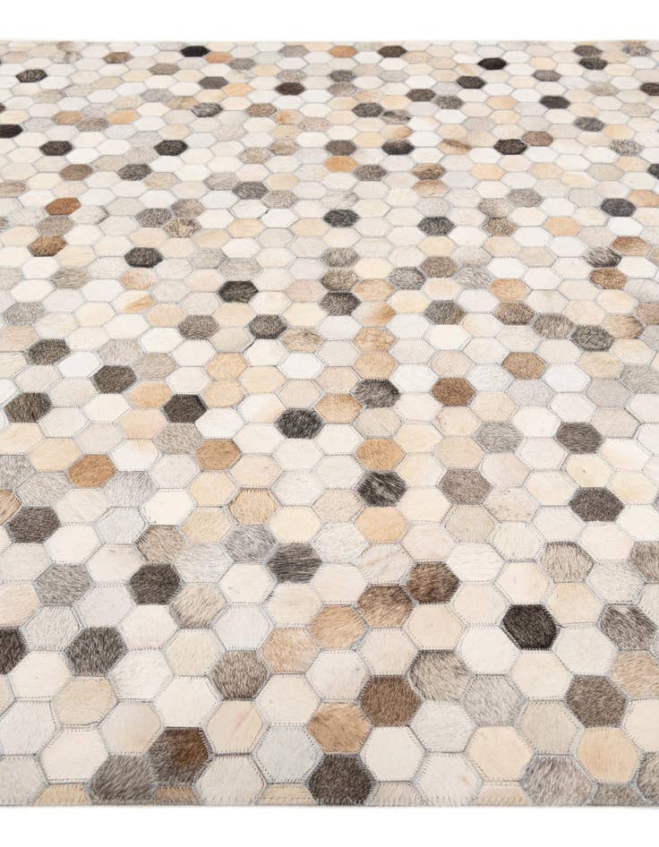 Detail image of  4' 11 x 7' 8 Cowhide Stocks Rug