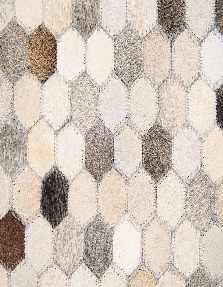 Detail image of  4' 11 x 7' 8 Cowhide Stocks Rug