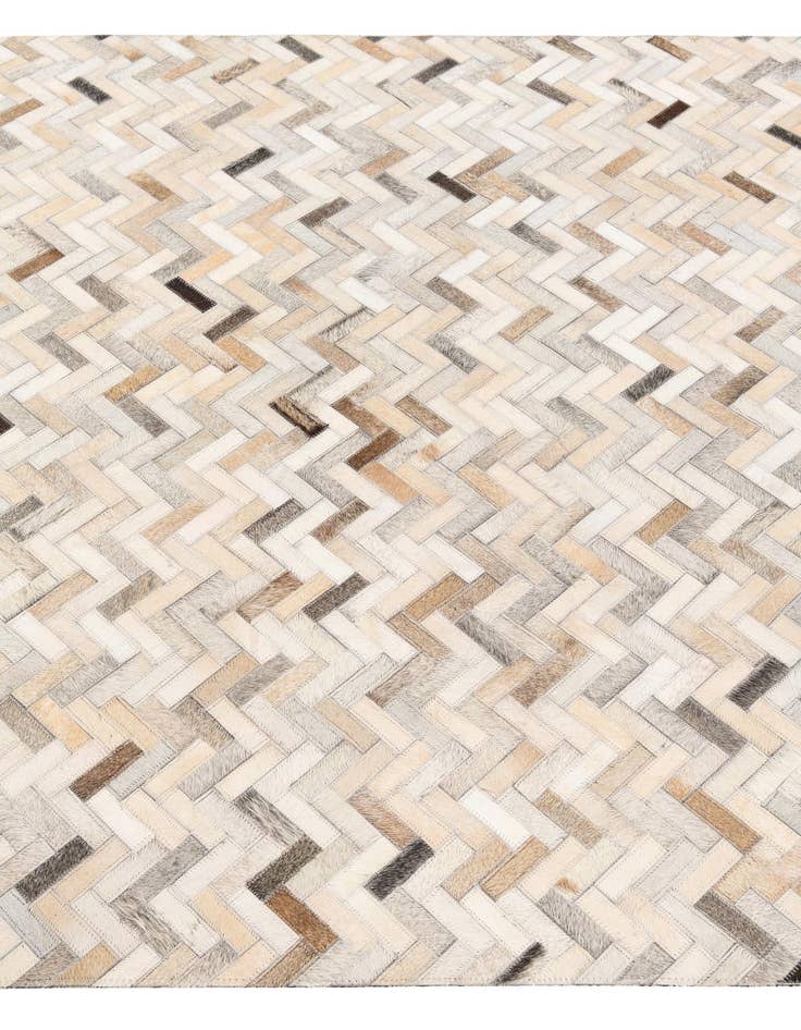 Detail image of  4' 10 x 7' 10 Cowhide Stocks Rug