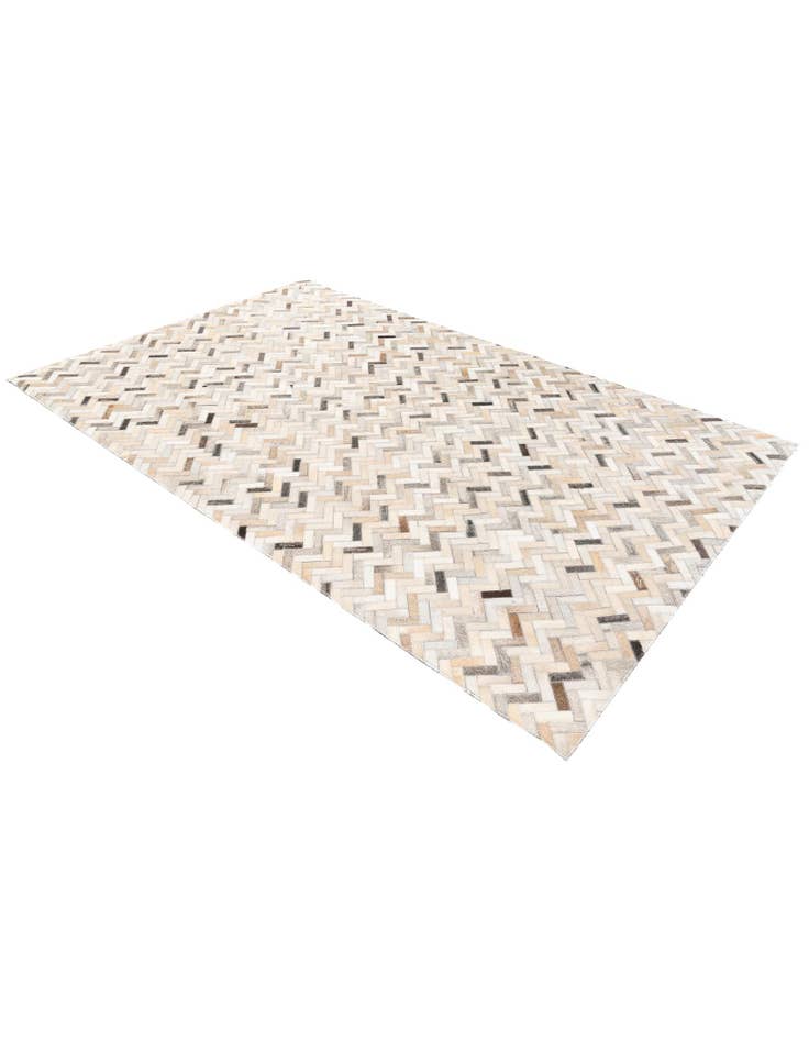 Detail image of  4' 10 x 7' 9 Cowhide Stocks Rug