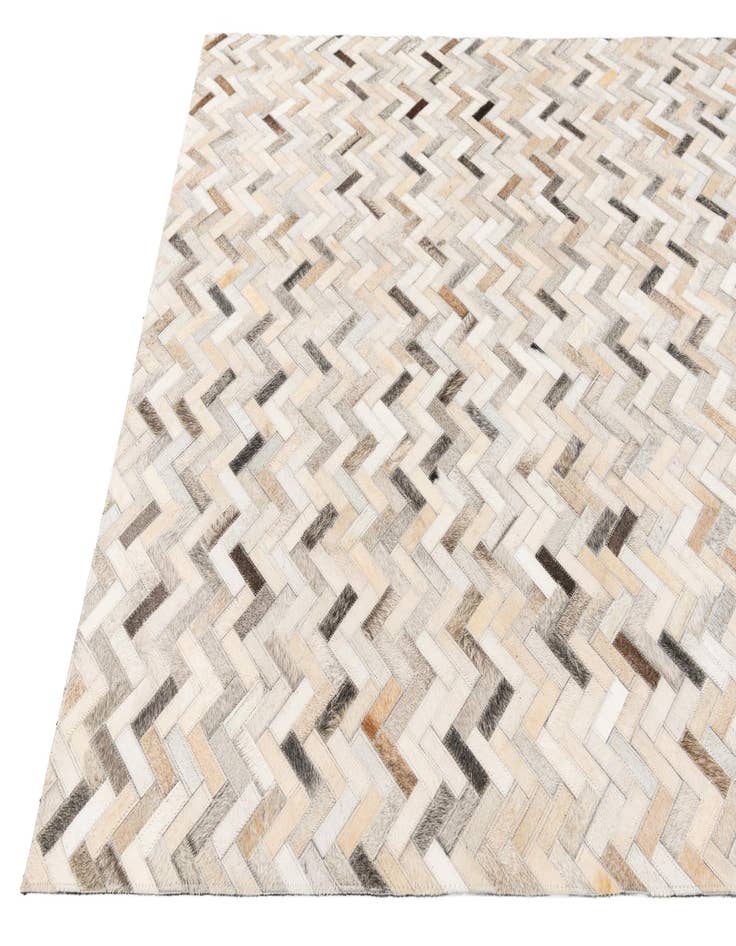 Detail image of  4' 10 x 7' 9 Cowhide Stocks Rug