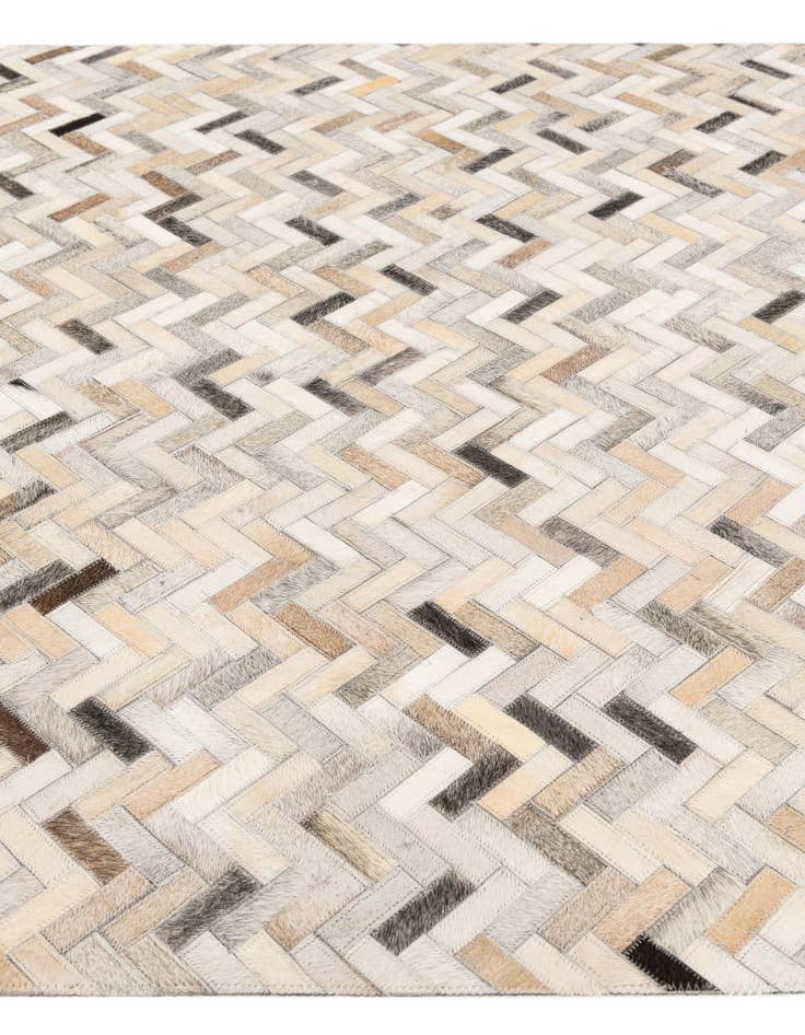 Detail image of  4' 10 x 7' 9 Cowhide Stocks Rug