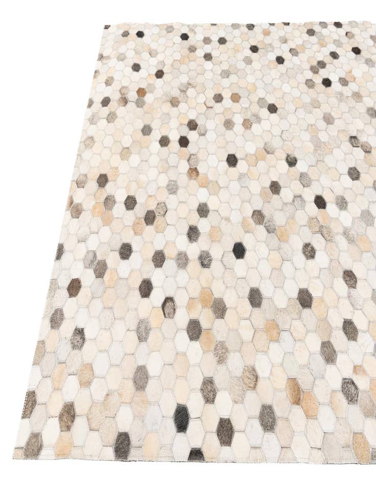 Detail image of  4' 9 x 7' 11 Cowhide Stocks Rug
