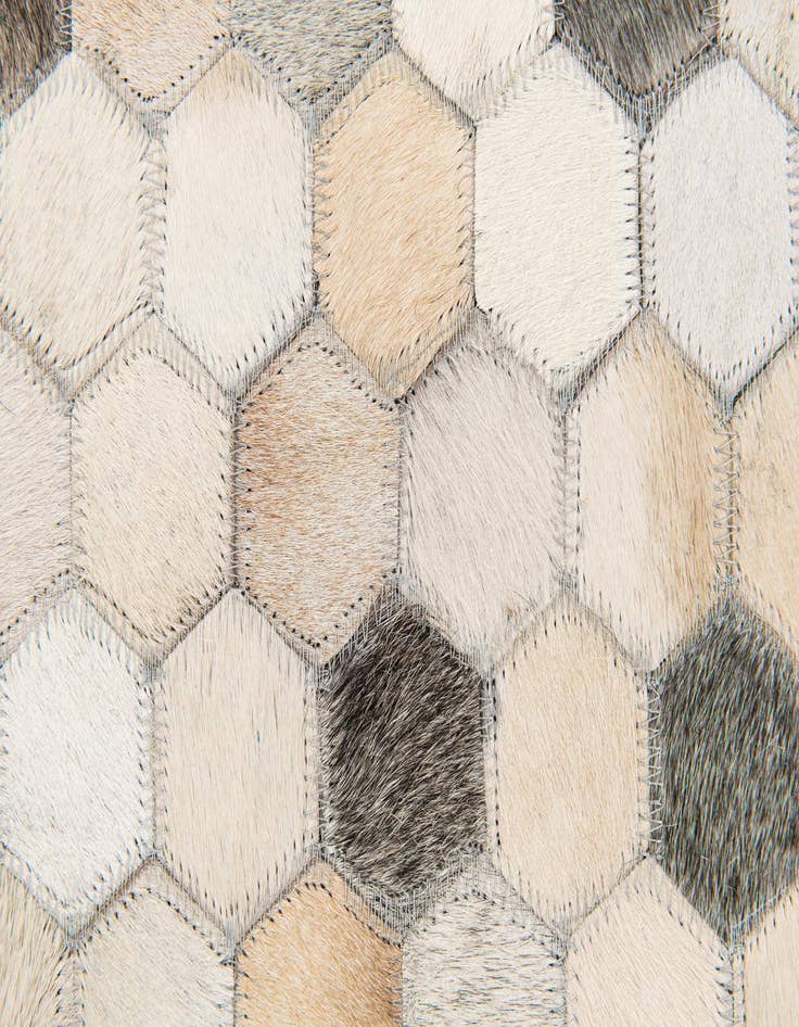 Detail image of  4' 9 x 7' 11 Cowhide Stocks Rug