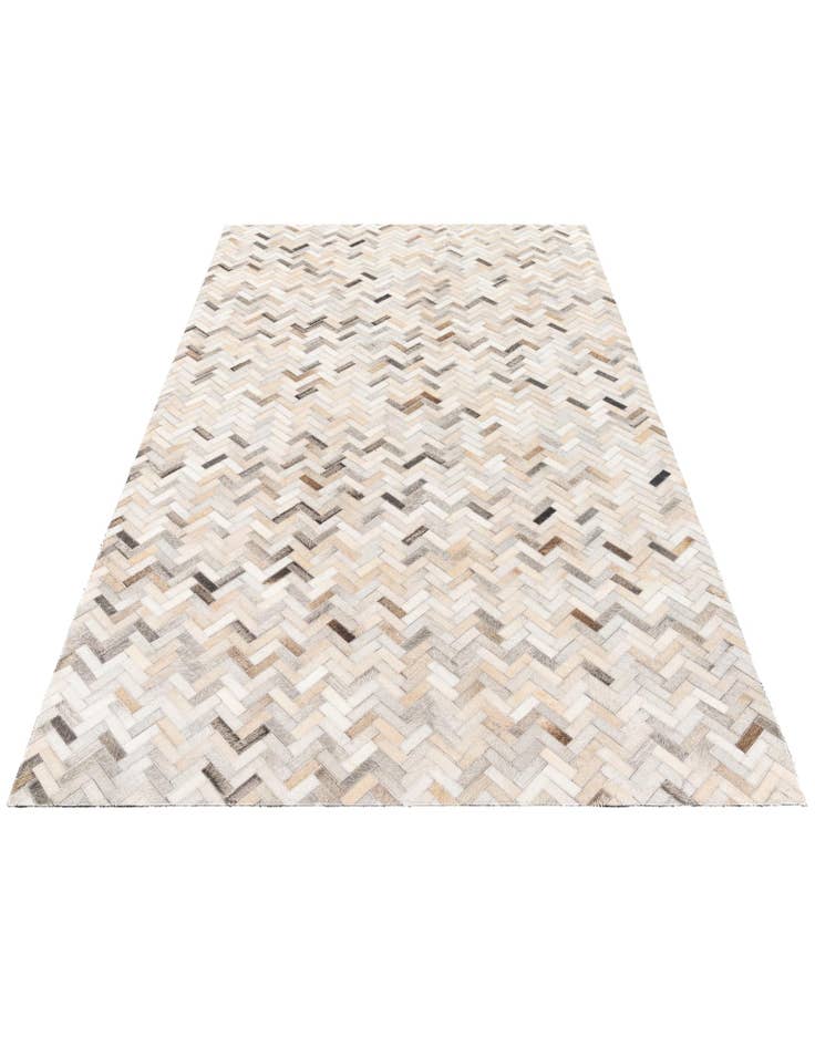 Detail image of  4' 10 x 7' 10 Cowhide Stocks Rug