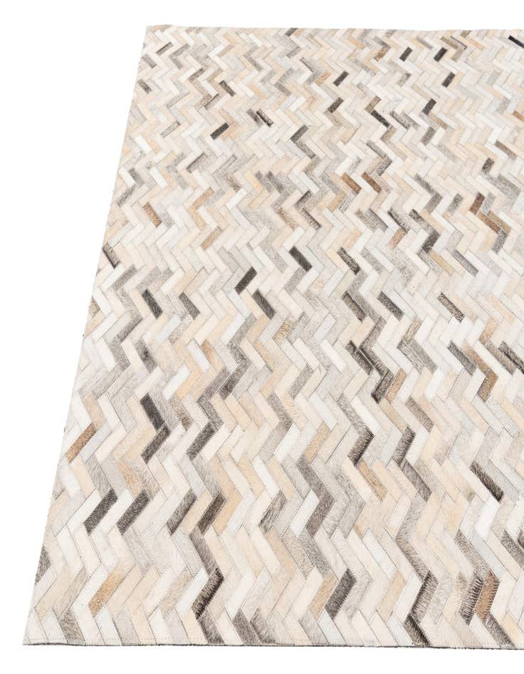 Detail image of  4' 10 x 7' 10 Cowhide Stocks Rug