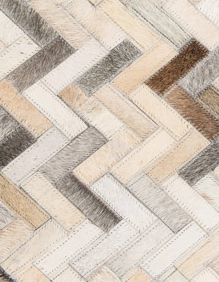 Detail image of  4' 10 x 7' 10 Cowhide Stocks Rug