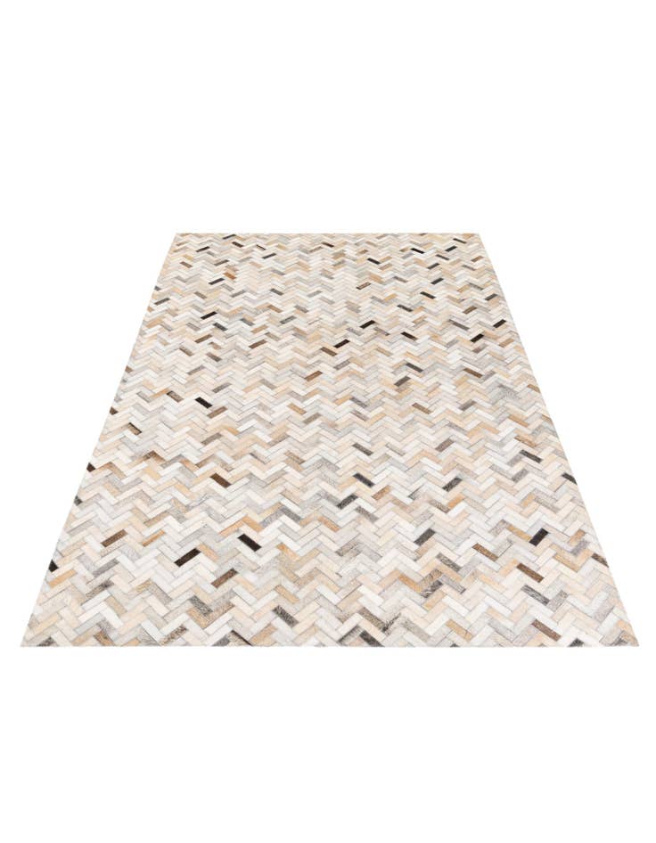 Detail image of  4' 10 x 7' 9 Cowhide Stocks Rug