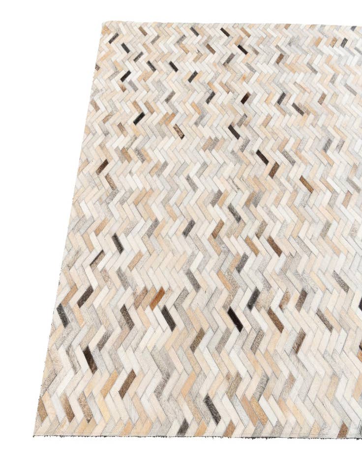 Detail image of  4' 10 x 7' 9 Cowhide Stocks Rug